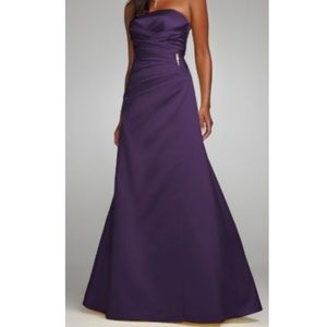 David's Bridal Satin Strapless Dress